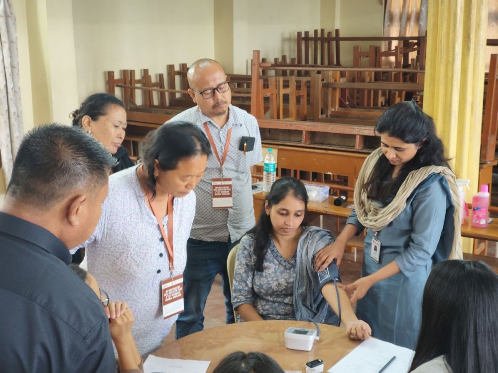 Hands on practical for Healthcare during the Training of Trainers workshop for school heads and headmasters conducted at St Paul School, Phesama, Kohima, on September 8.